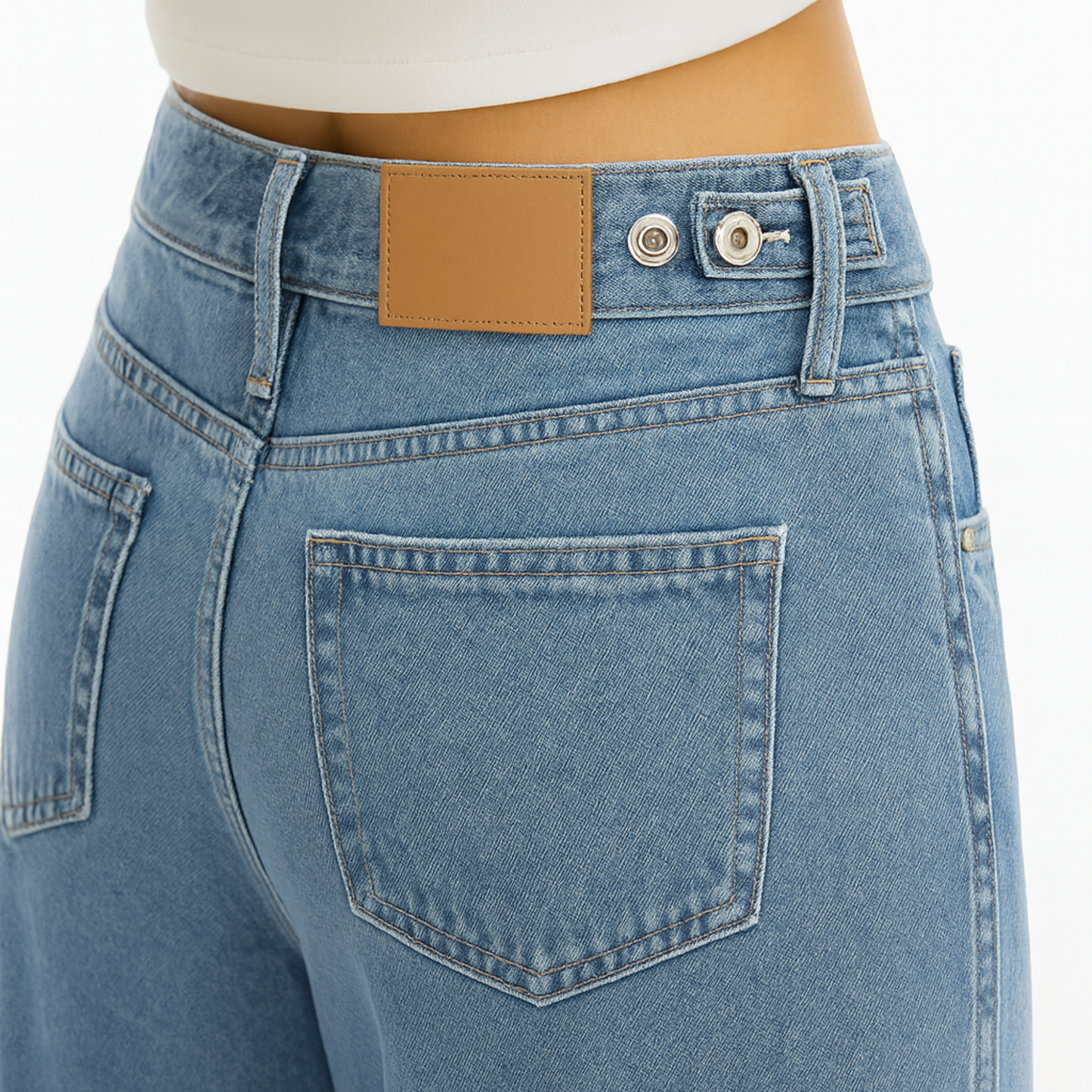 Adjustable Waist Baggy Jeans