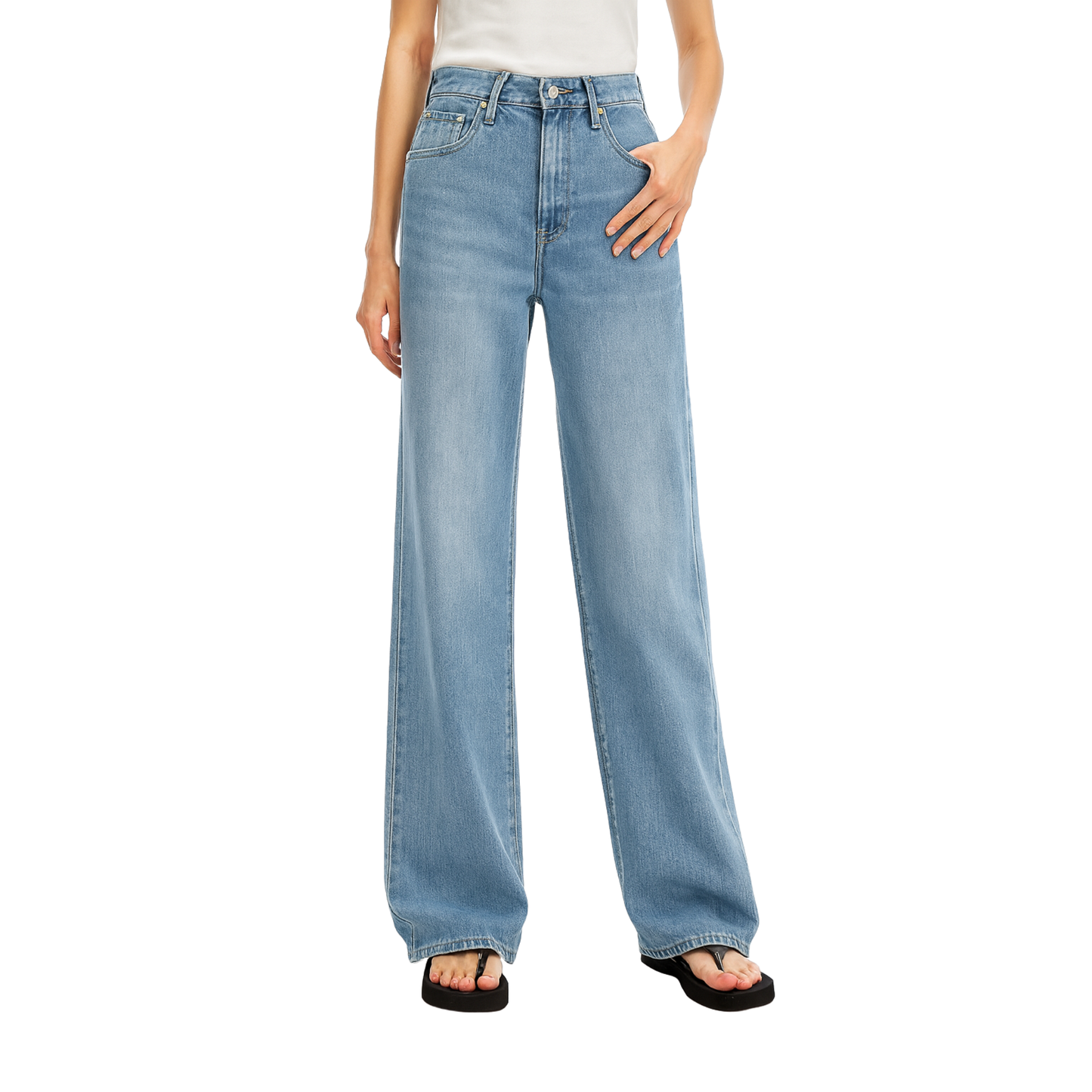 Adjustable Waist Baggy Jeans