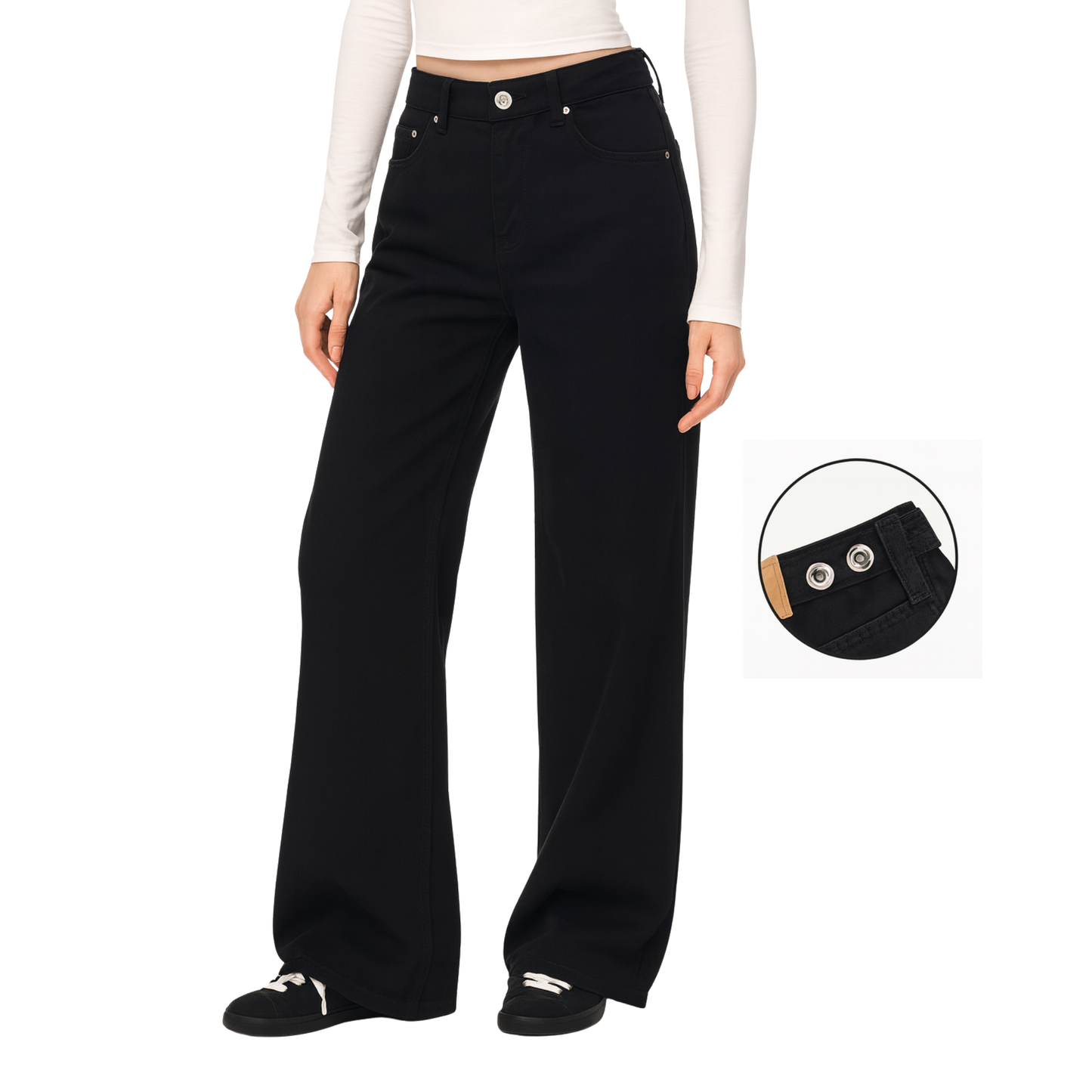 Adjustable Waist Baggy Jeans