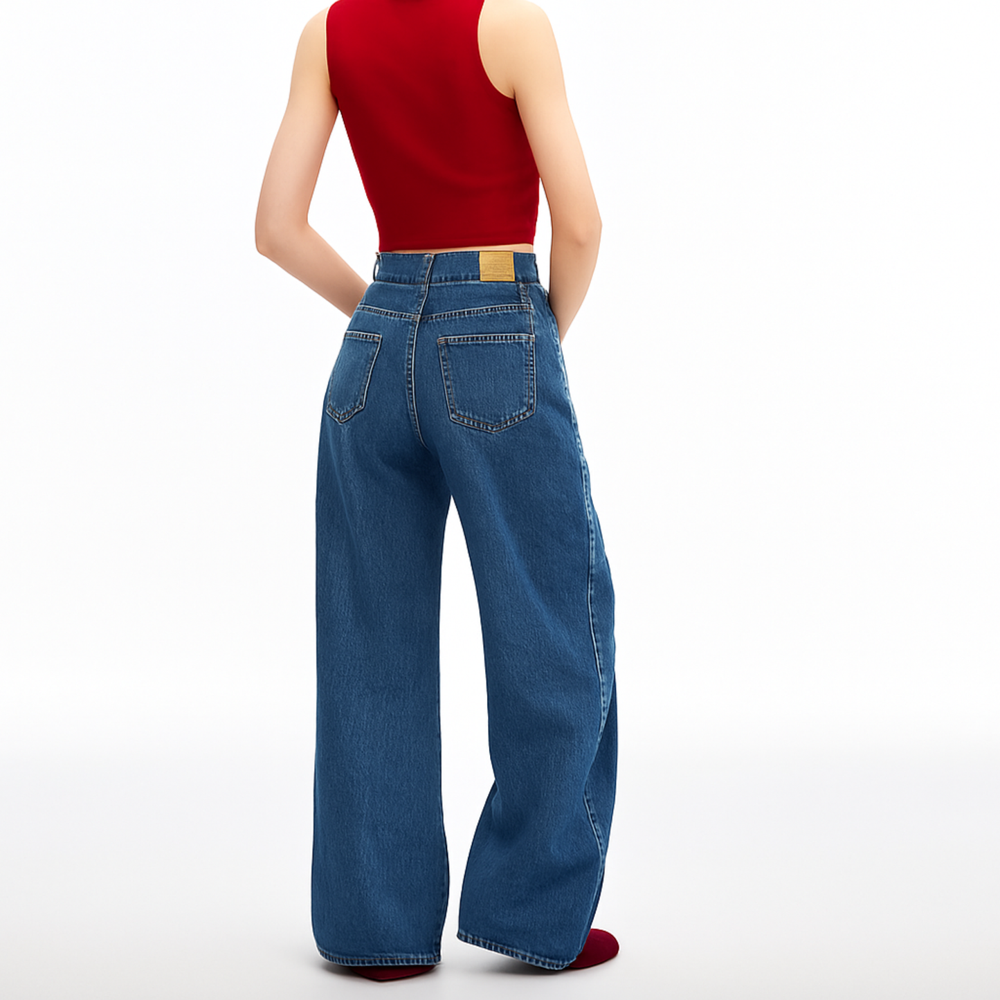 Adjustable Waist Baggy Jeans